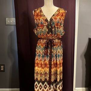 Brown sleeveless dress, size 2x
